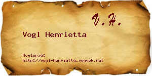 Vogl Henrietta névjegykártya